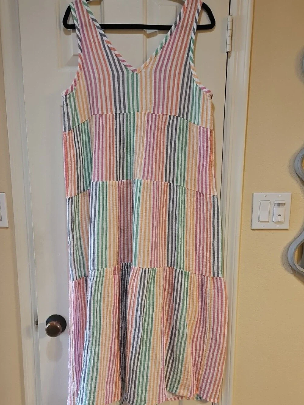 Marine Layer Pastel Striped Tiered Maxi Dress - Picture 9 of 10